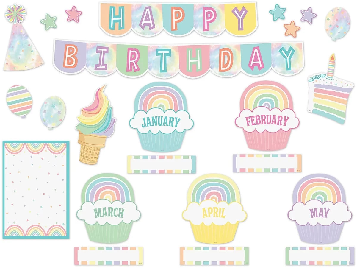 Pastel Pop Birthday Bulletin Board Set - US 6355
