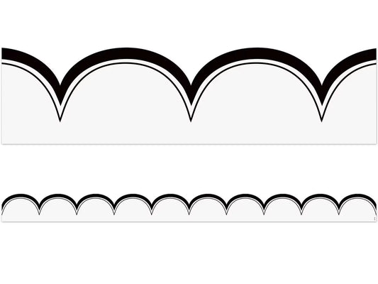 White with Black Scalloped Border - US 1312