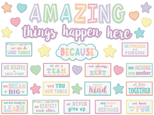 Pastel Pop Motivational Bulletin Board Set - US 4477