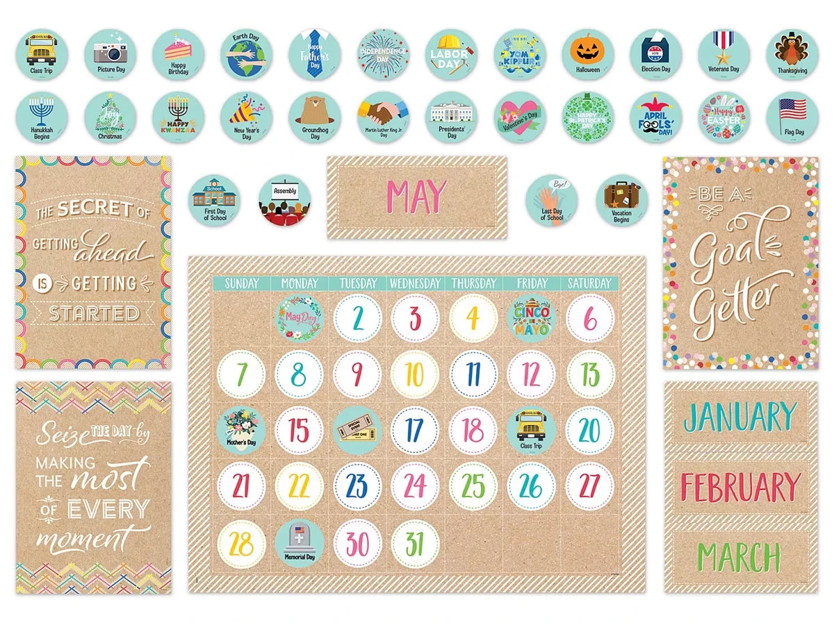 Krafty Pop! Calendar Bulletin Board Set - US 9922