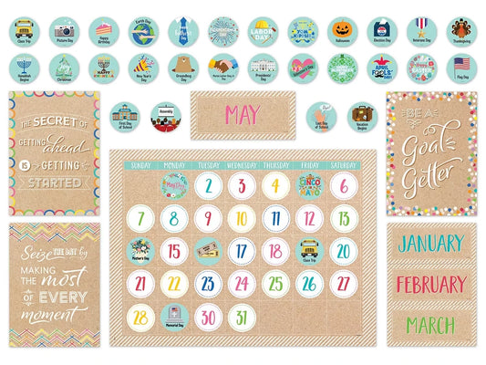 Krafty Pop! Calendar Bulletin Board Set - US 9922