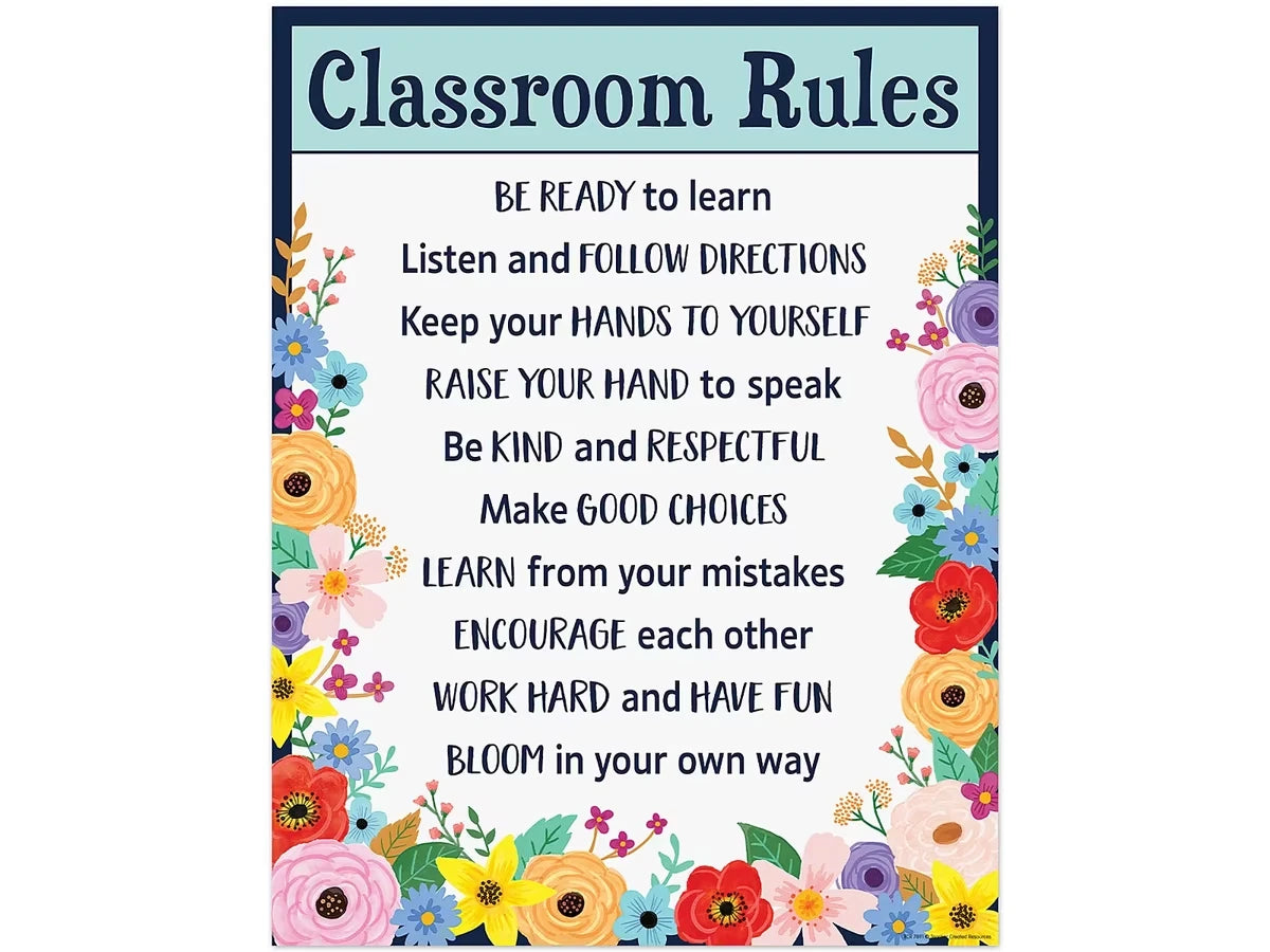Wildflowers Classroom Rules Poster - US 8269