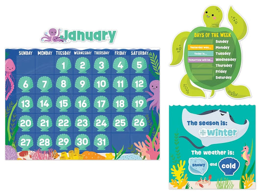 Sea Friends Calendar Bulletin Board Set - US 3358