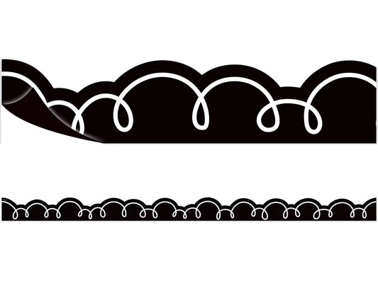 Black with White Squiggles Magnetic Border - US 4270