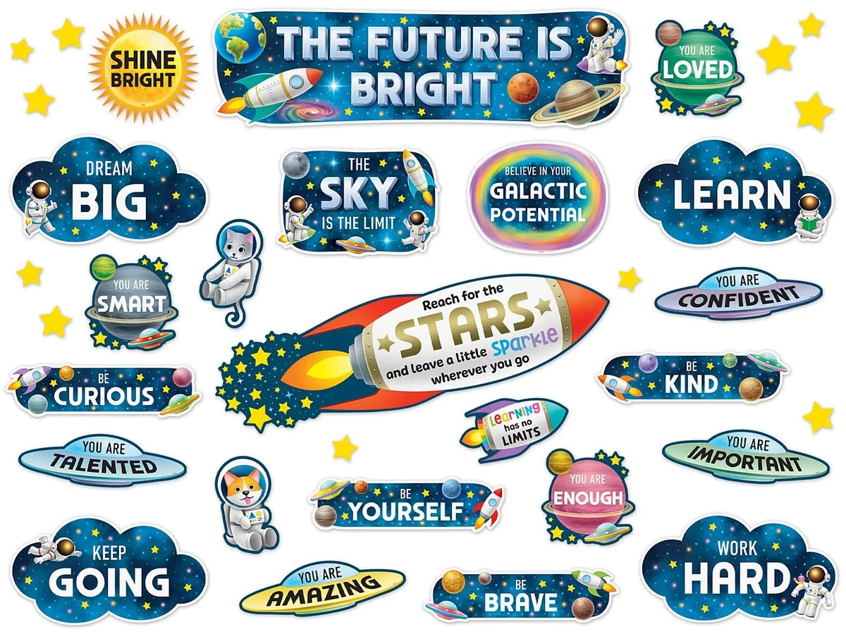 Outer Space Crew The Future Is Bright Bulletin Board Set - US 6680