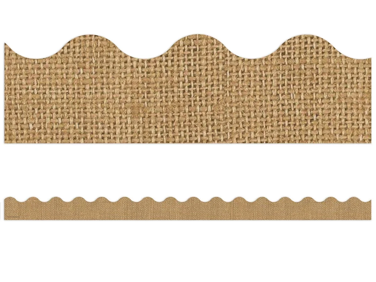 Shabby Chic Burlap Scalloped Border - US 8263