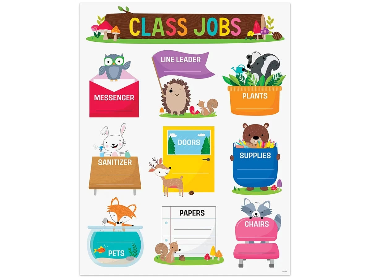 Woodland Friends Classroom Jobs Poster - US 9241