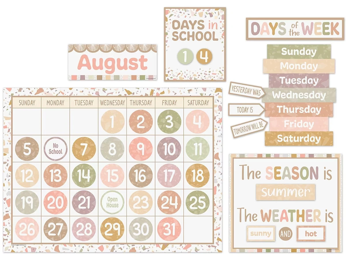 Terrazzo Tones Calendar Bulletin Board Set - US 9933