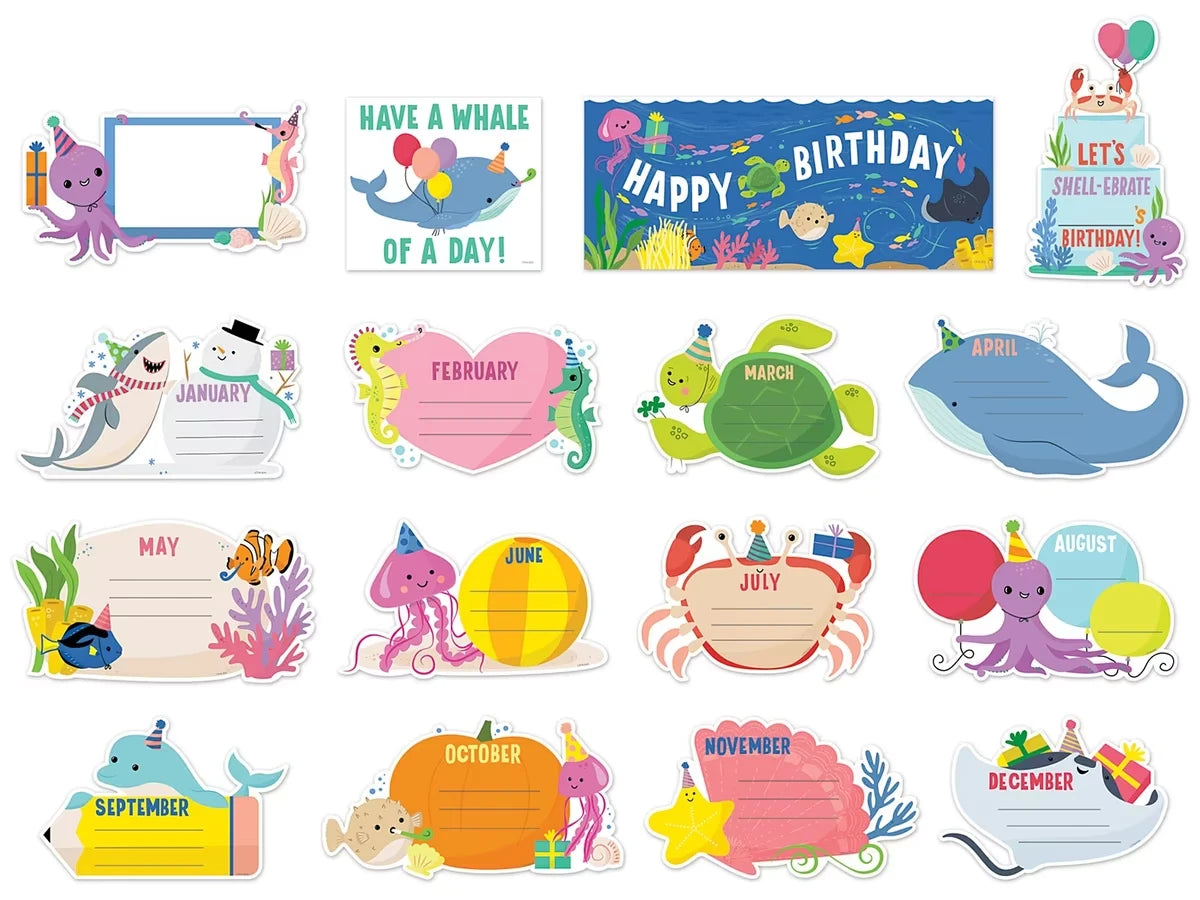 Sea Friends Birthday Bulletin Board Set - US 9257