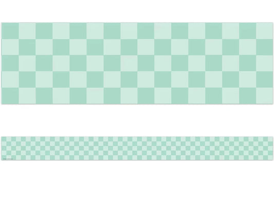 Cool for School Green Checkered Border - US 6247