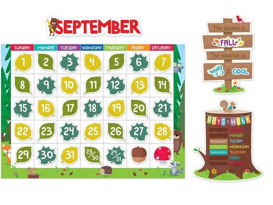 Woodland Friends Calendar Bulletin Board Set - US 5729
