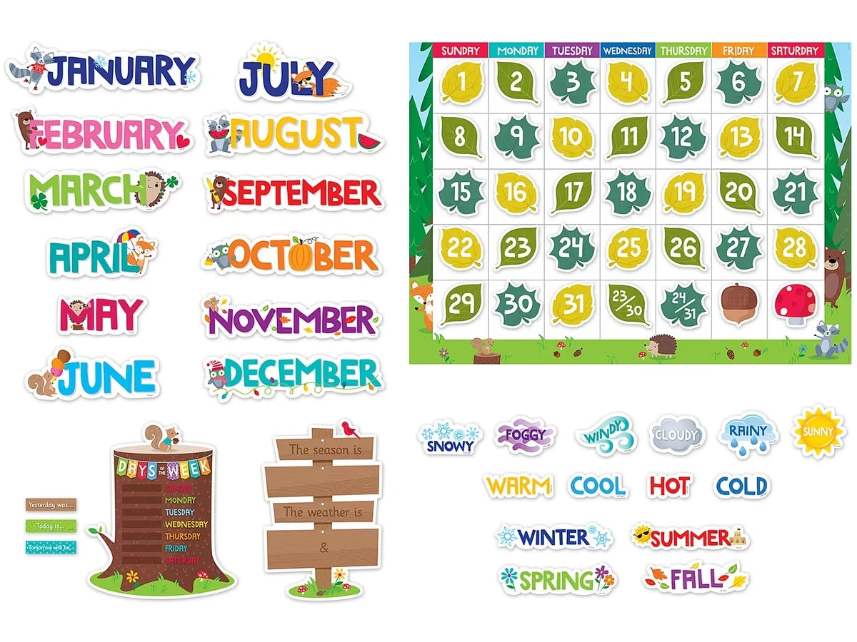Woodland Friends Calendar Bulletin Board Set - US 5729