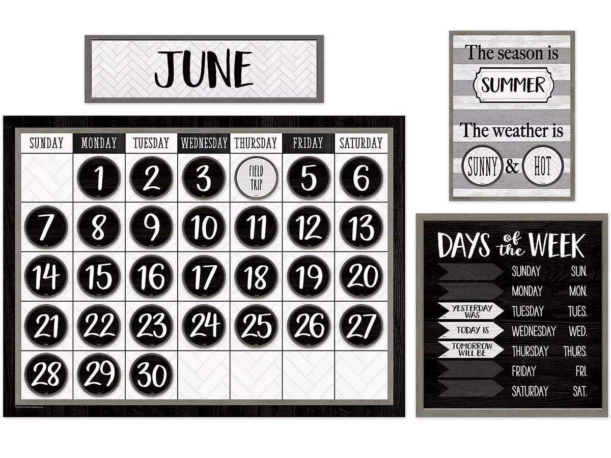 Modern Farmhouse Calendar Bulletin Board Set - US 4578