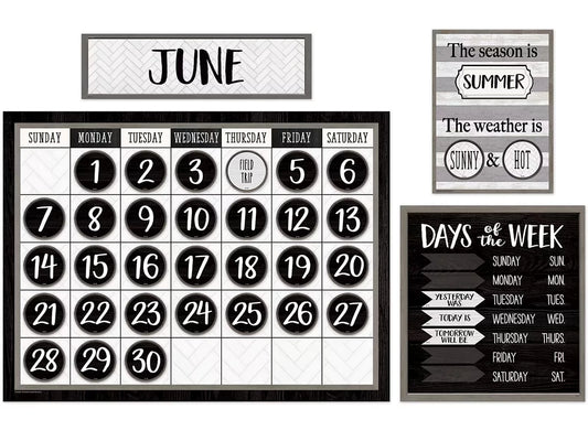Modern Farmhouse Calendar Bulletin Board Set - US 4578