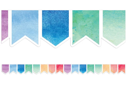 Watercolor Pennant Border - US 4344