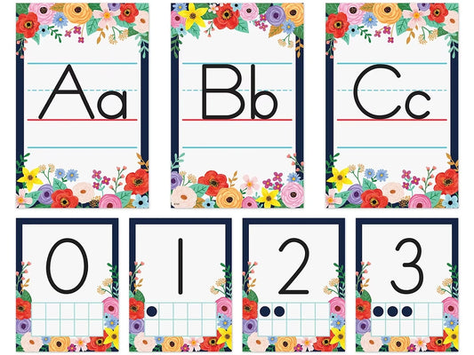 Wildflowers Alphabet Card Bulletin Board Set - US 4834