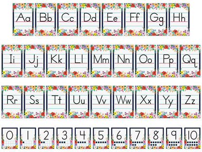 Wildflowers Alphabet Card Bulletin Board Set - US 4834