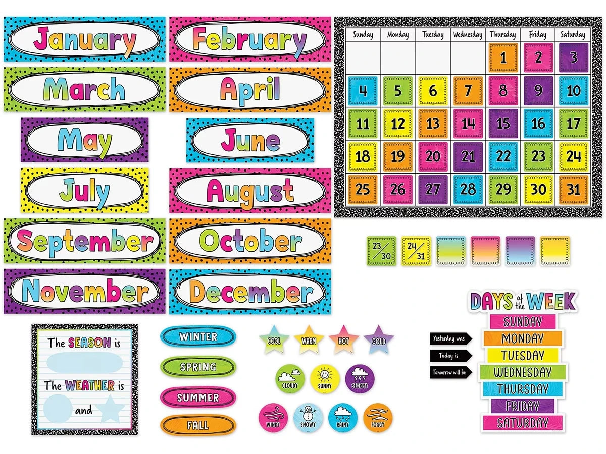 Brights 4Ever Calendar Bulletin Board Set - US 7509