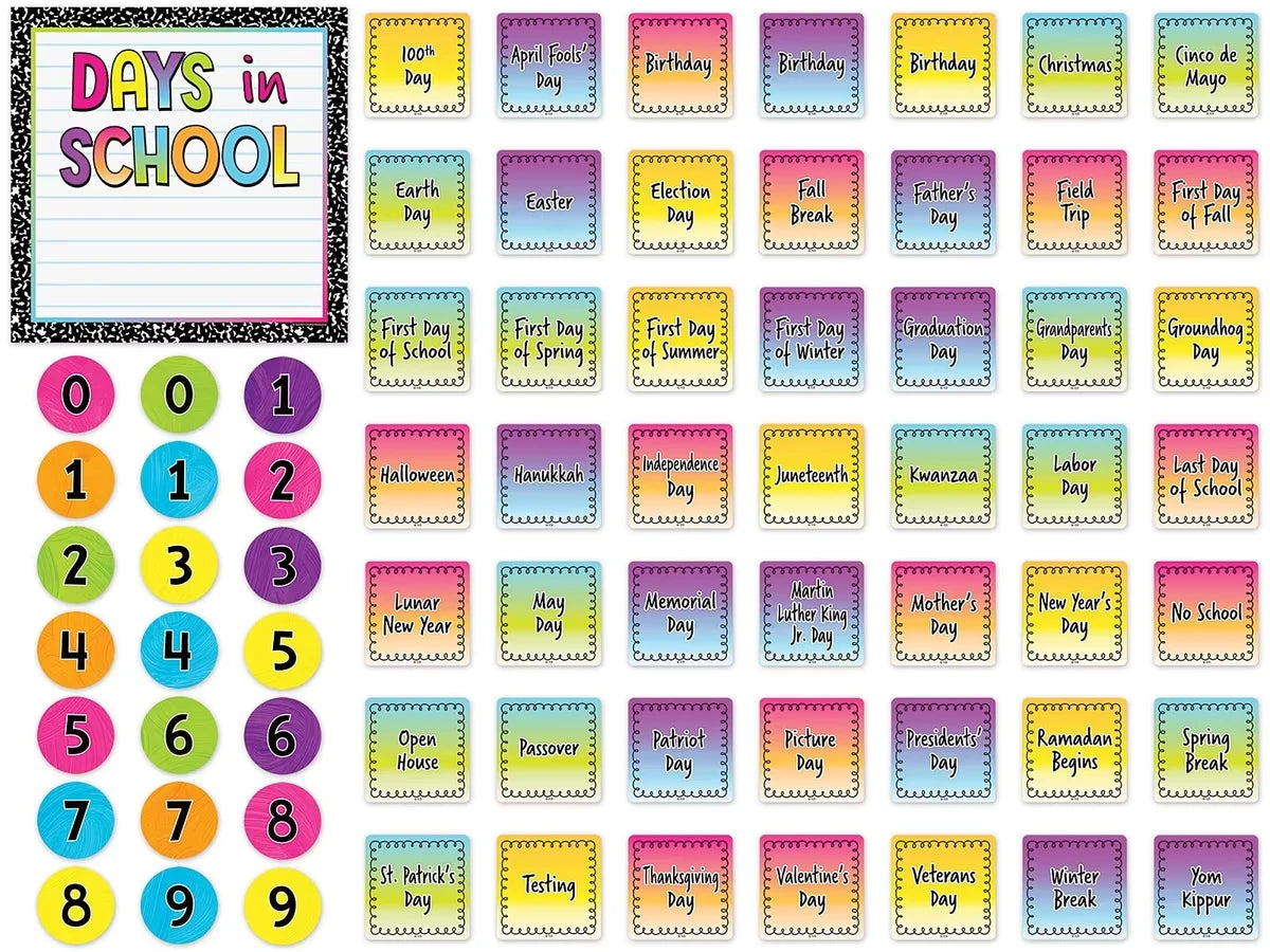Brights 4Ever Calendar Bulletin Board Set - US 7509