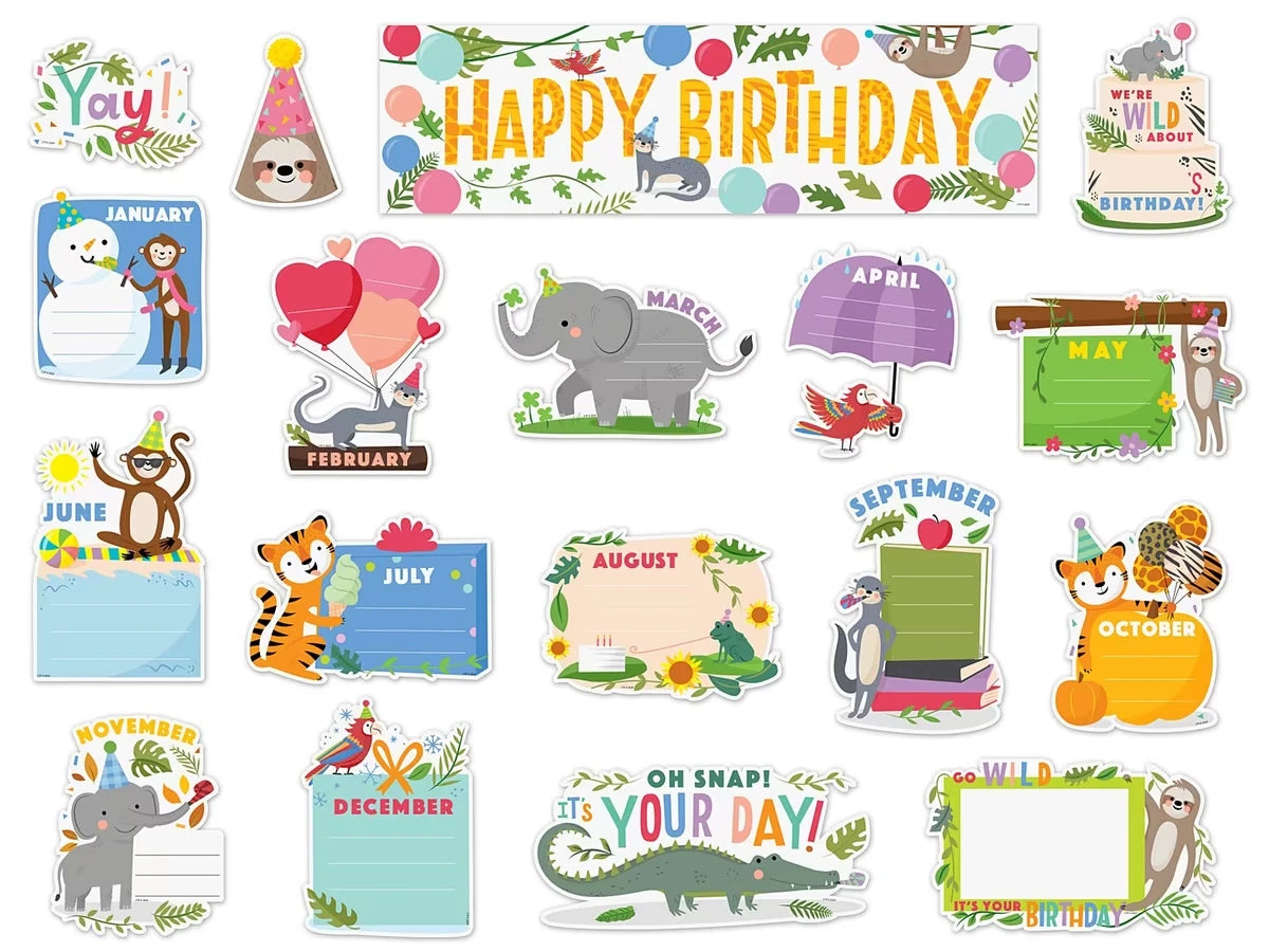 Jungle Friends Birthday Bulletin Board Set - US 6497