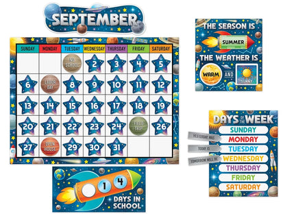 Outer Space Crew Calendar Bulletin Board Set - US 2925