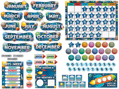 Outer Space Crew Calendar Bulletin Board Set - US 2925
