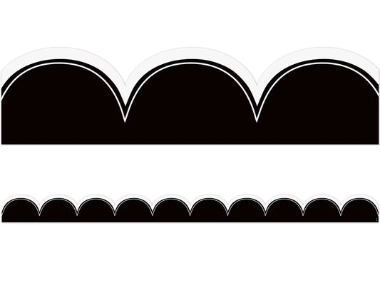 Black with White Scalloped Border - US 8597