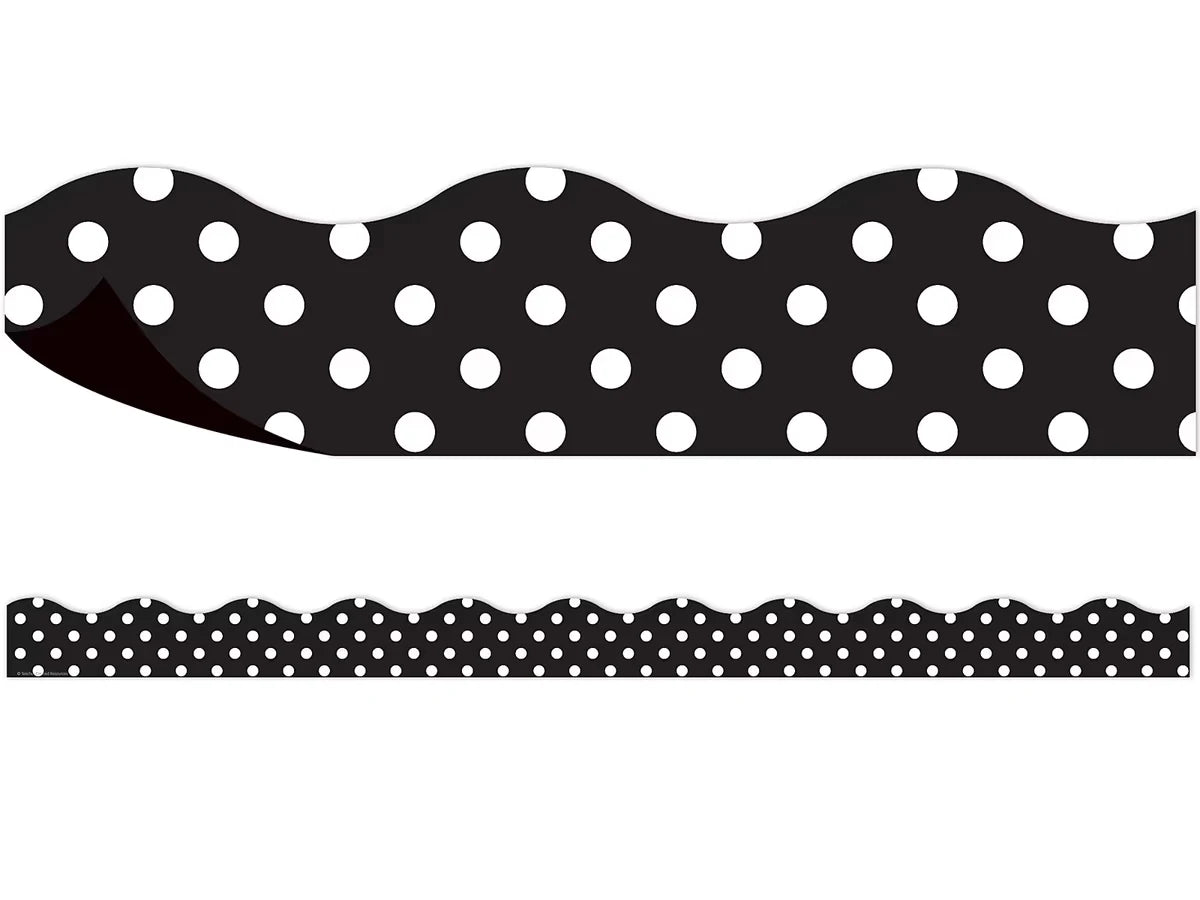 Black Polka Dot Magnetic Scalloped Border - US 3215