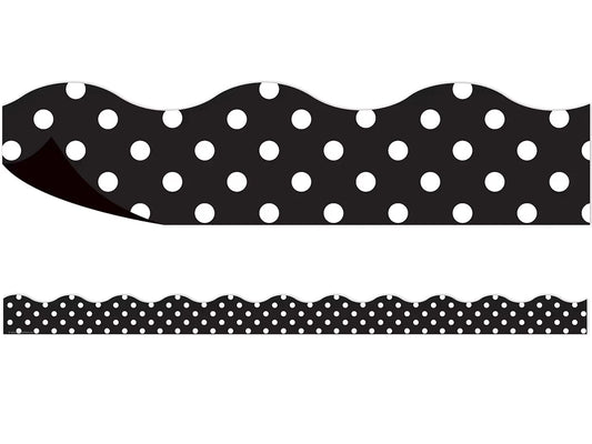 Black Polka Dot Magnetic Scalloped Border - US 3215