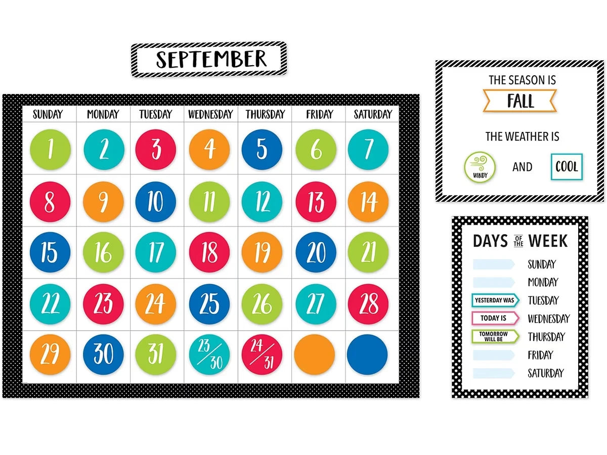 Pop of Color Calendar Bulletin Board Set - US 3450