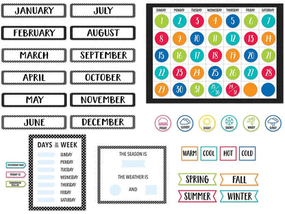 Pop of Color Calendar Bulletin Board Set - US 3450