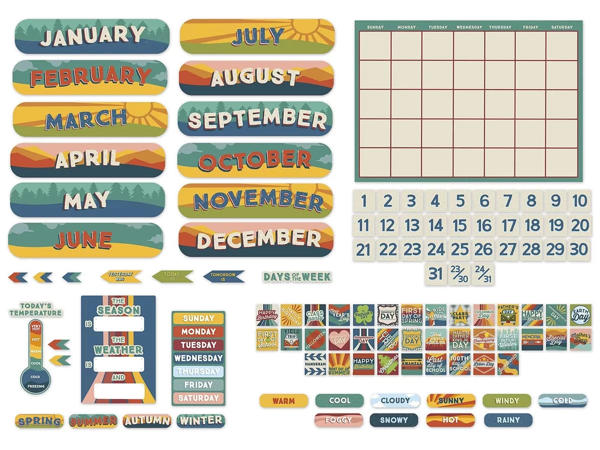 Adventurer Calendar Bulletin Board Set - US 4234