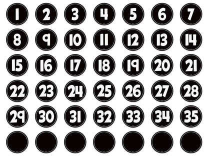 Black-And-White Numbers Magnetic Accents - US 6972
