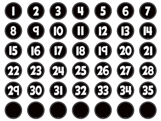 Black-And-White Numbers Magnetic Accents - US 6972