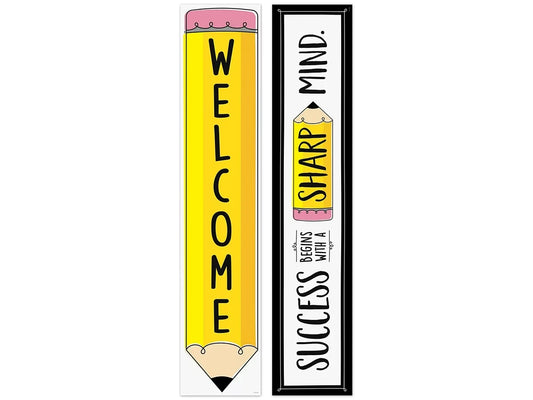 Doodle Pencil Welcome Double-Sided Banner - US 8437