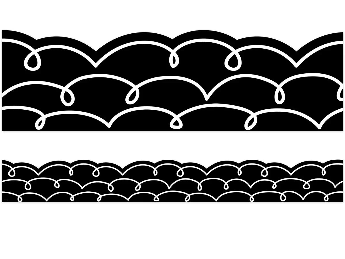 Loop-De-Loop Black & White Scalloped Border - US 6922