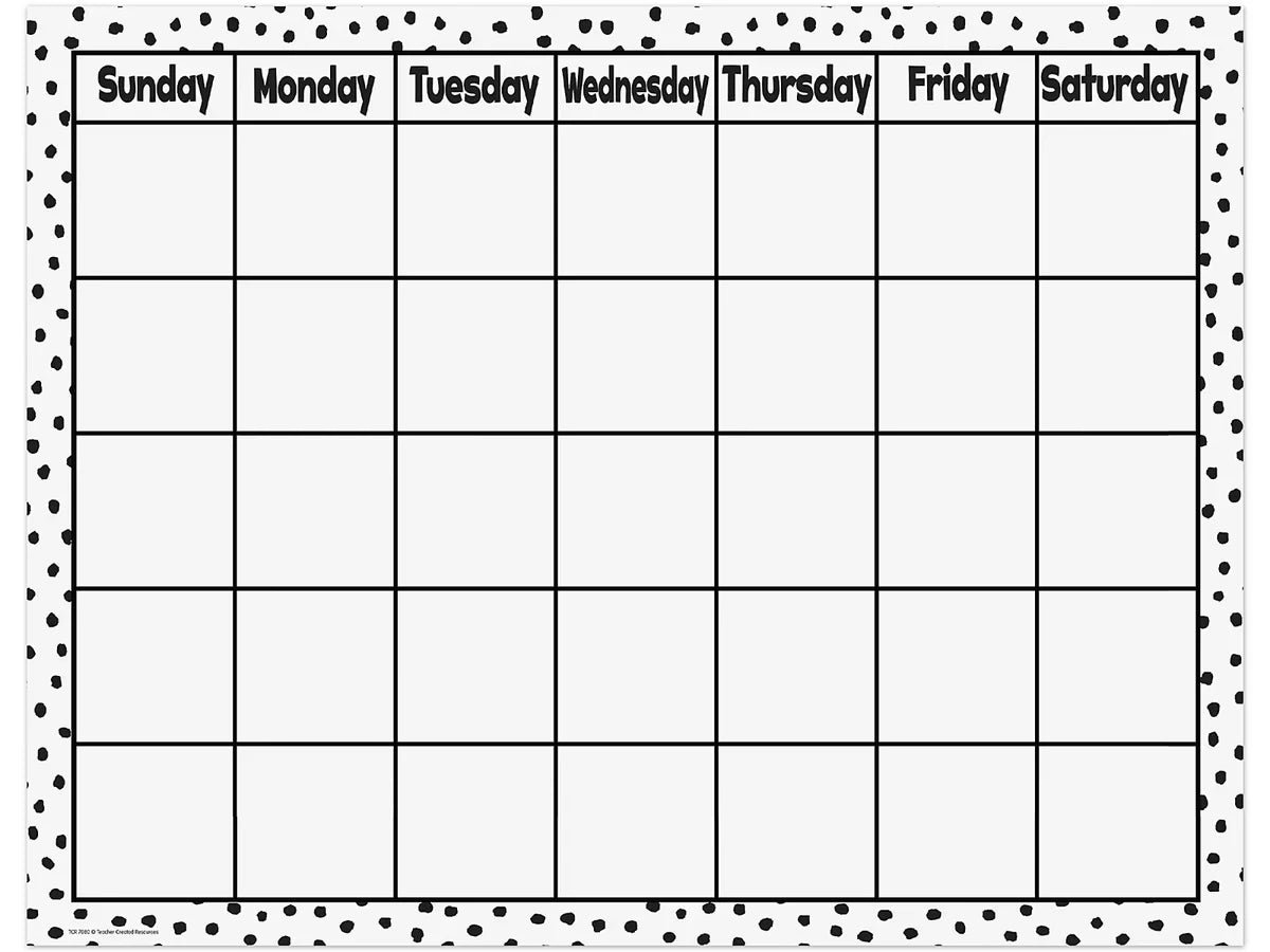 Black & White Classroom Calendar - US 2441