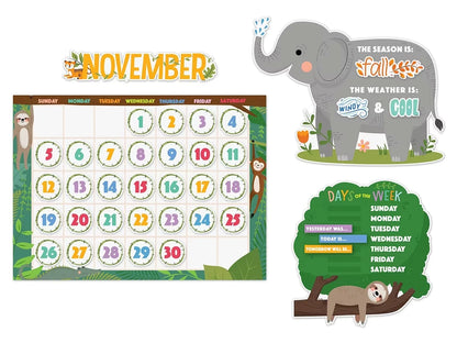 Jungle Friends Calendar Bulletin Board Set - US 6907