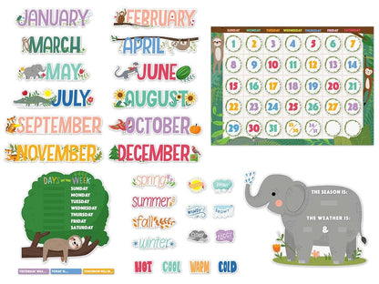 Jungle Friends Calendar Bulletin Board Set - US 6907