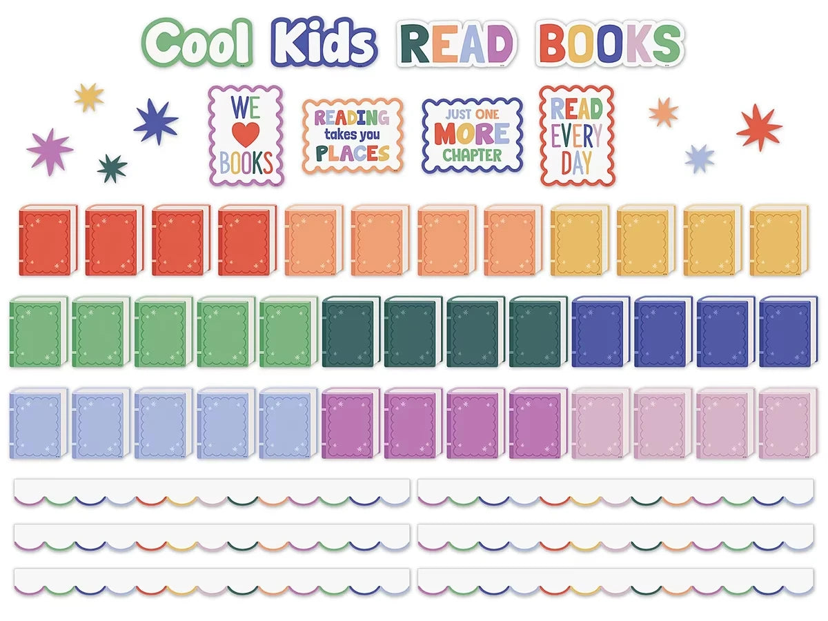Color Crush Read Books Bulletin Board Set - US 7337