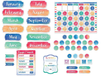 Watercolor Calendar Bulletin Board Set - US 5768