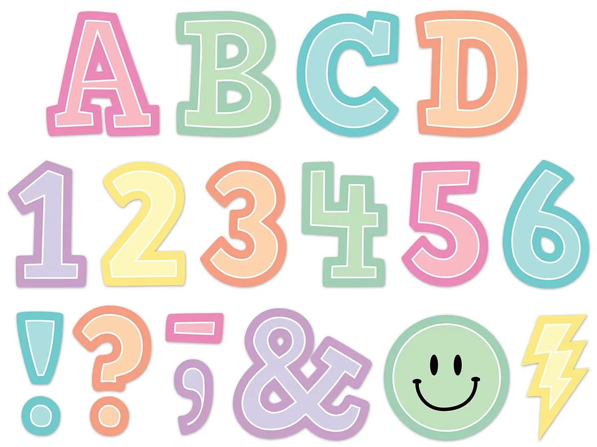 Pastel Pop 2" Self-Adhesive Punch-Out Letters - US 7212