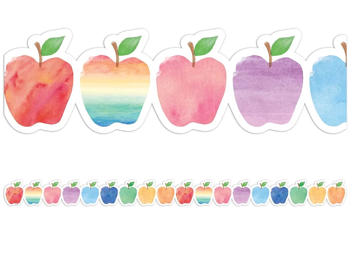 Watercolor Apple Border - US 3069