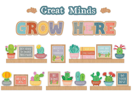 Happy Cactus Crew Growth Mindset Bulletin Board Set - US 4601