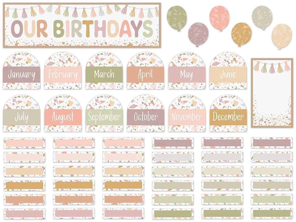 Terrazzo Tones Birthday Bulletin Board Set - US 7884