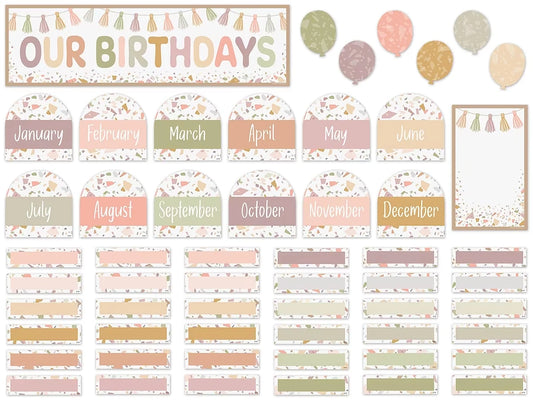 Terrazzo Tones Birthday Bulletin Board Set - US 7884