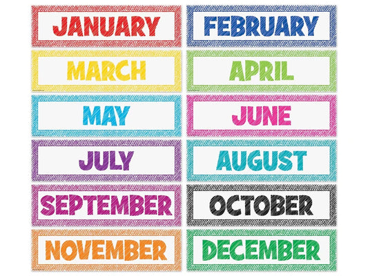 Scribble Months of the Year Bulletin Board Set - US 9954