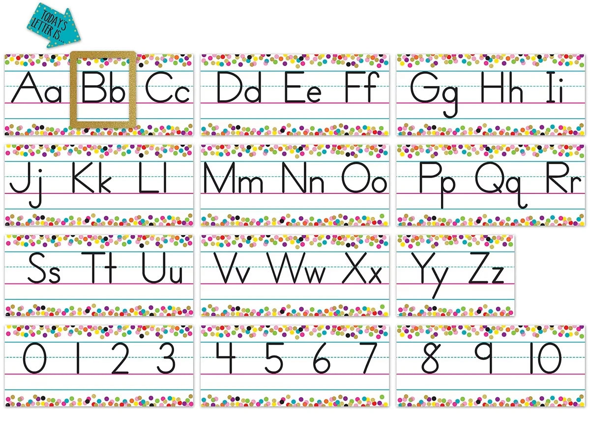 Confetti Traditional Manuscript Bulletin Board Set - US 7293