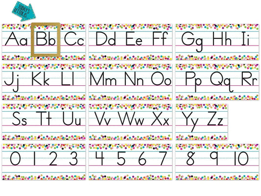 Confetti Traditional Manuscript Bulletin Board Set - US 7293