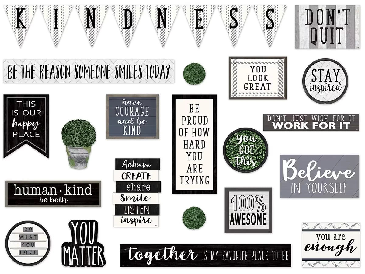 Modern Farmhouse Motivational Bulletin Board Set - US 3626